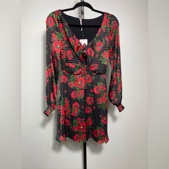Free People Morning Light Mini Dress Floral & Polka Dot Size 4 NWT - Picture 2 of 6